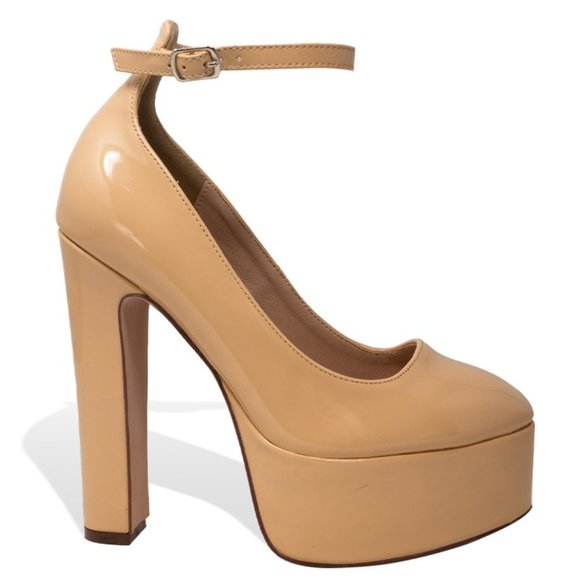 Women’s Chunky Block Heel Platform Heels with Ankle Strap - Picture 1 of 4